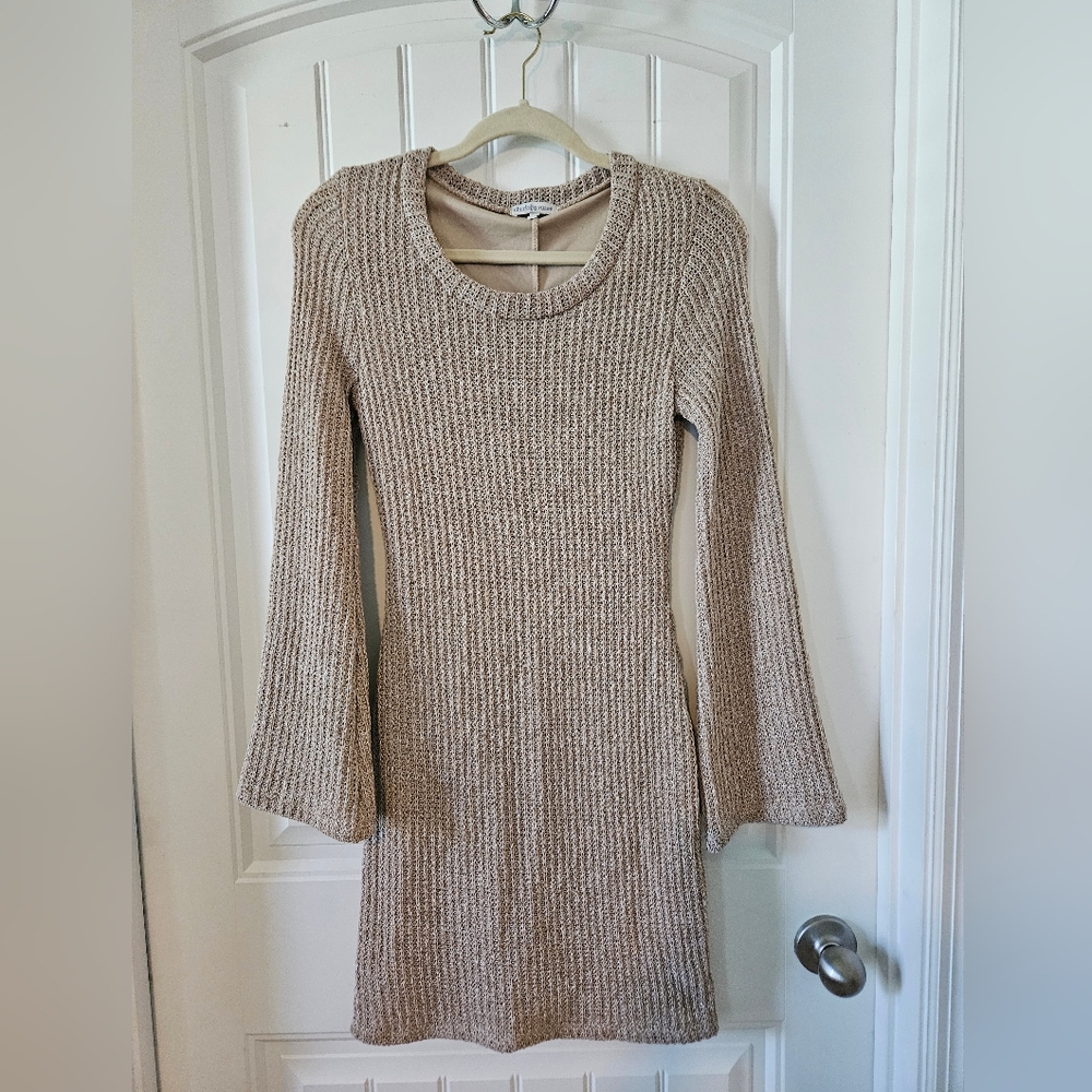 Charlotte Russe Taupe Long Sleeve Dress